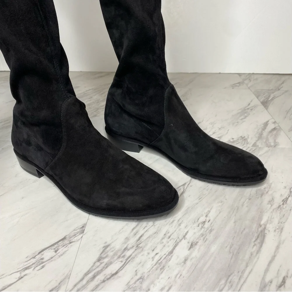 Stuart Weitzman Lowland Black Suede Over the Knee Boot 7M